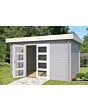Outdoor Life Products | Tuinhuis Mikkel 380 x 275 | Gecoat | Platinum Grey-Wit