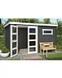 Outdoor Life Products | Tuinhuis Timian 380 x 230 | Gecoat | Carbon Grey-Wit