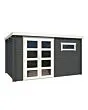 Outdoor Life Products | Tuinhuis Timian 380 x 230 | Gecoat | Carbon Grey-Wit