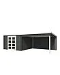 Outdoor Life Products | Tuinhuis met Overkapping Olenka 710 x 330 | Gecoat | Carbon Grey-Wit