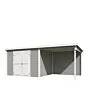 Outdoor Life Products | Tuinhuis Kjeld 550 x 250 | Gecoat | Platinum Grey-Wit