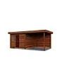 Lugarde Select Modern | Tuinhuis Nunspeet met Veranda Rechts 300 + 300 x 300 | Bruin Geolied
