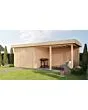 Lugarde Select Modern | Tuinhuis Lelystad met Veranda Rechts 300 + 400 x 300 | Onbehandeld