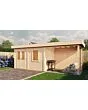 Lugarde Select Modern | Tuinhuis Neerkant met Veranda Rechts 388 + 300 x 250 | Onbehandeld