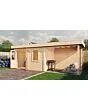 Lugarde Select Modern | Tuinhuis Neerkant met Veranda Rechts 388 + 300 x 250 | Onbehandeld