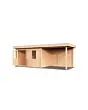 Lugarde Select Modern | Tuinhuis Neerkant met Veranda Rechts 388 + 300 x 250 | Onbehandeld