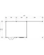 Lugarde Select Modern | Tuinhuis Emmen met Veranda Rechts 388 + 300 x 300 | Bruin Geolied