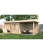 Lugarde Select Modern | Tuinhuis Emmen met Veranda Rechts 388 + 300 x 300 | Onbehandeld