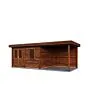 Lugarde Select Modern | Tuinhuis Emmen met Veranda Rechts 388 + 300 x 300 | Bruin Geolied