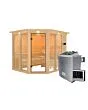 Karibu | Ainur 3 Sauna met Dakkraag | Kachel 9 kW Externe Bediening