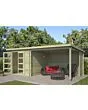 Outdoor Life Products | Tuinhuis met Overkapping Manuel 600 x 275 | Geïmpregneerd | Olijfgroen