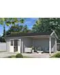Outdoor Life Products | Tuinhuis met Overkapping Maribel 680 x 300 | Gecoat | Platinum Grey-Wit