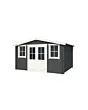 Outdoor Life Products | Tuinhuis Dallas 376 x 292 | Gecoat | Carbon Grey-Wit