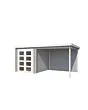 Outdoor Life Products | Tuinhuis met Overkapping Helena 472 x 230 | Gecoat | Platinum Grey-Wit