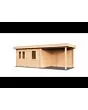 Lugarde Select Modern | Tuinhuis Neerkant met Veranda Rechts 388 + 300 x 250 | Onbehandeld