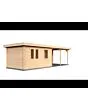 Lugarde Select | Tuinhuis Huissen met Overkapping Rechts 400 + 400 x 300 | Keteldruk Grijs