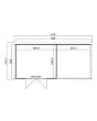 Outdoor Life Products | Tuinhuis Kjeld 550 x 250 | Gecoat | Platinum Grey-Wit
