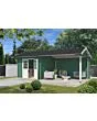 Outdoor Life Products | Tuinhuis met Overkapping Maribel 680 x 300 | Gecoat | Platinum Grey-Wit