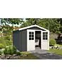 Outdoor Life Products | Tuinhuis Norah 275 x 230 | Gecoat | Platinum Grey-Wit