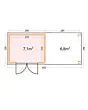 Telluria | Tuinhuis Classico 2724 met Overkapping Open Lounge Large | Rechts | Wit