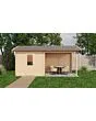 Lugarde Select | Tuinhuis Markelo met Overkapping Rechts 250 + 300 x 250 | Onbehandeld