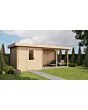 Lugarde Select | Tuinhuis Ede met Overkapping Rechts 250 + 400 x 250 | Onbehandeld