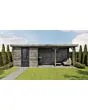 Lugarde Select | Tuinhuis Ede met Overkapping Rechts 250 + 400 x 250 | Keteldruk Grijs