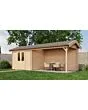 Lugarde Select | Tuinhuis Borne met Overkapping Rechts 300 + 400 x 250 | Onbehandeld