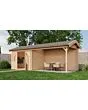 Lugarde Select | Tuinhuis Borne met Overkapping Rechts 300 + 400 x 250 | Onbehandeld