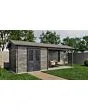 Lugarde Select | Tuinhuis Borne met Overkapping Rechts 300 + 400 x 250 | Keteldruk Grijs
