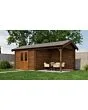 Lugarde Select | Tuinhuis Raalte met Overkapping Rechts 300 + 300 x 300 | Keteldruk Bruin
