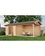 Lugarde Select | Tuinhuis Epe met Overkapping Rechts 300 + 400 x 300 | Onbehandeld