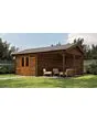 Lugarde Select | Tuinhuis Hattem met Overkapping Rechts 300 + 300 x 400 | Keteldruk Bruin