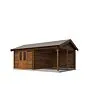 Lugarde Select | Tuinhuis Hattem met Overkapping Rechts 300 + 300 x 400 | Keteldruk Bruin