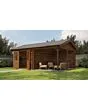 Lugarde Select | Tuinhuis Hattem met Overkapping Rechts 300 + 300 x 400 | Keteldruk Bruin