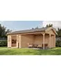 Lugarde Select | Tuinhuis Haaksbergen met Overkapping Rechts 300 + 400 x 400 | Onbehandeld