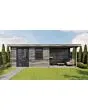Lugarde Select | Tuinhuis Elst met Overkapping Rechts 400 + 300 x 300 | Keteldruk Grijs
