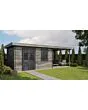 Lugarde Select | Tuinhuis Elst met Overkapping Rechts 400 + 300 x 300 | Keteldruk Grijs