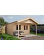 Lugarde Select | Tuinhuis Elburg met Overkapping 400 + 200 x 400 | Onbehandeld