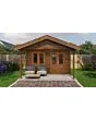 Lugarde Select | Tuinhuis Elburg met Overkapping 400 + 200 x 400 | Keteldruk Bruin