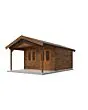Lugarde Select | Tuinhuis Elburg met Overkapping 400 + 200 x 400 | Keteldruk Bruin