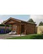 Lugarde Select | Tuinhuis Elburg met Overkapping 400 + 200 x 400 | Keteldruk Bruin