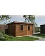Lugarde Select | Tuinhuis Groenlo met Garagedeur 400 x 400 | Keteldruk Bruin