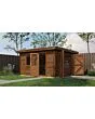 Lugarde Select | Tuinhuis Groenlo met Garagedeur 400 x 400 | Keteldruk Bruin