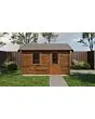 Lugarde Select | Tuinhuis Maurik met Garagedeur 400 x 400 | Keteldruk Bruin