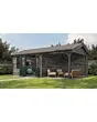Lugarde Select | Tuinhuis Oosterbeek met Overkapping Rechts 400 + 300 x 400 | Keteldruk Grijs
