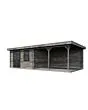 Lugarde Select | Tuinhuis Didam met Overkapping Rechts 400 + 400 x 400 | Keteldruk Grijs