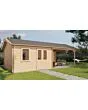 Lugarde Select | Tuinhuis Rozendaal met Overkapping Rechts 400 + 400 x 400 | Onbehandeld