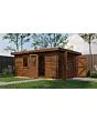 Lugarde Select | Tuinhuis Lochem met Garagedeur 400 x 500 | Keteldruk Bruin
