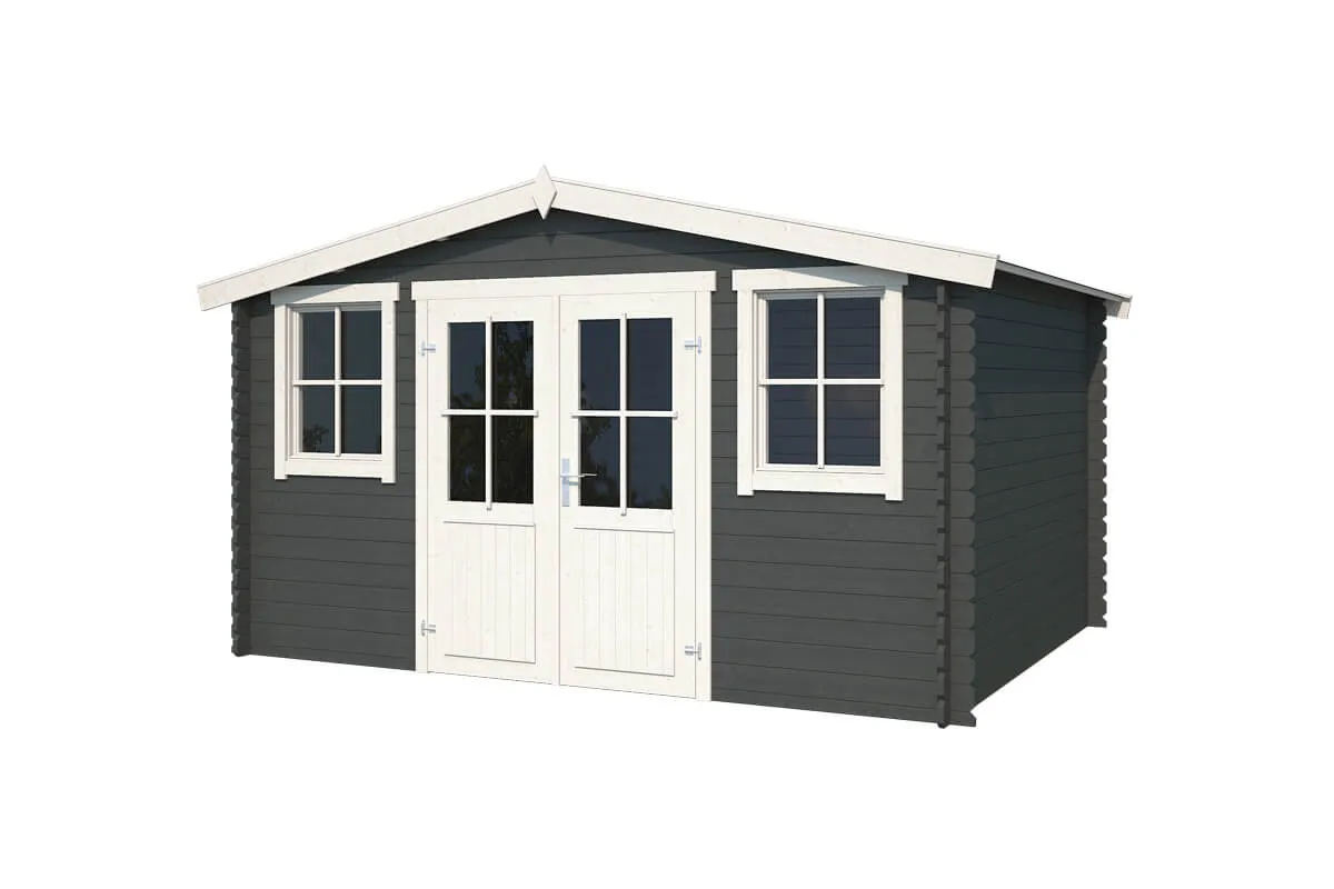 Outdoor Life Products | Tuinhuis Dallas 376 x 292 | Gecoat | Carbon Grey-Wit